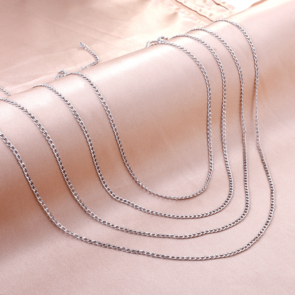ASON 10pcs/bulk long necklace collar 0.6 wire 2.3mm*60cm wide NK1;1 matching chain steel color & gold stainless steel necklace wholesale asonjewelry