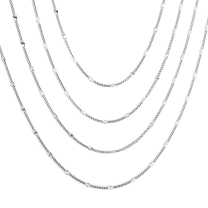 ASON 10pcs/bulk long necklace collar 0.4 wire 1.4mm*45cm side to side sunflower matching chain steel color & gold color stainless steel necklace wholesale asonjewelry