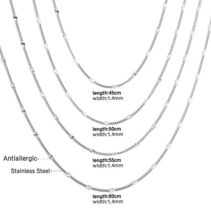 ASON 10pcs/bulk long necklace collar 0.4 wire 1.4mm*45cm side to side sunflower matching chain steel color & gold color stainless steel necklace wholesale asonjewelry