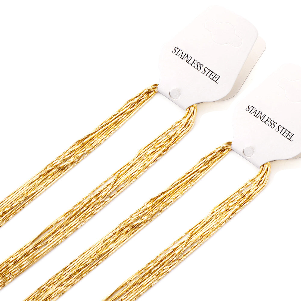 ASON 10pcs/bulk long necklace collar 0.9mm*45cm side to side sunflower matching chain steel color & gold color stainless steel necklace wholesale asonjewelry