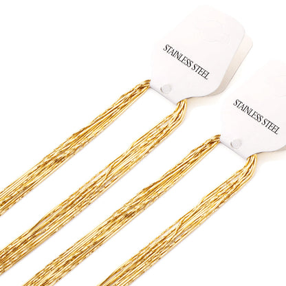 ASON 10pcs/bulk long necklace collar 0.9mm*45cm side to side sunflower matching chain steel color & gold color stainless steel necklace wholesale asonjewelry