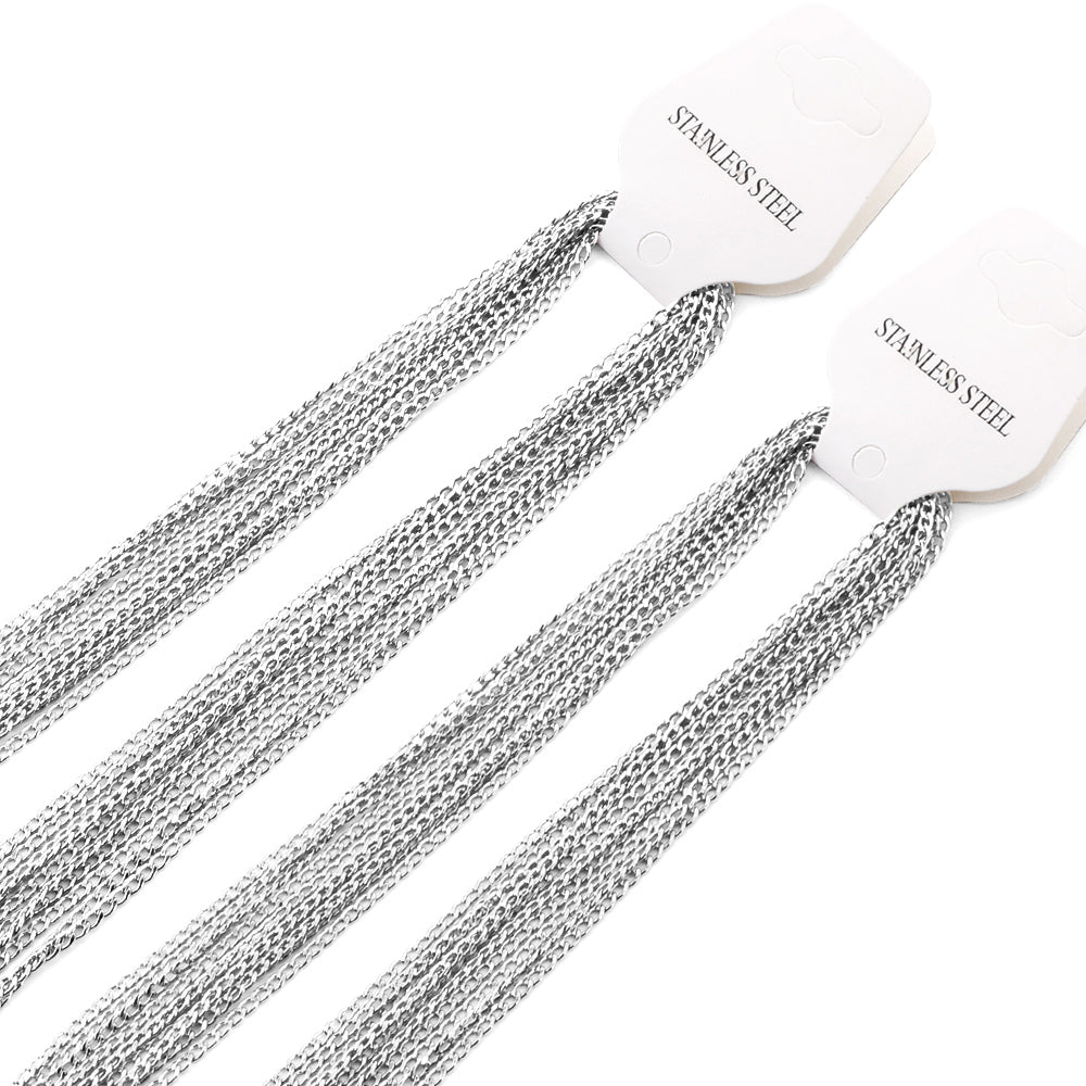 ASON 10pcs/bulk long necklace collar 0.6 wire 2.3mm*60cm wide NK1;1 matching chain steel color & gold stainless steel necklace wholesale asonjewelry