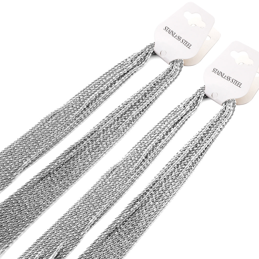 ASON 10pcs/bulk long necklace collar 2.2mm*45cm cauliflower chain with chain Steel Color & Gold Color Stainless Steel Necklace Wholesale asonjewelry