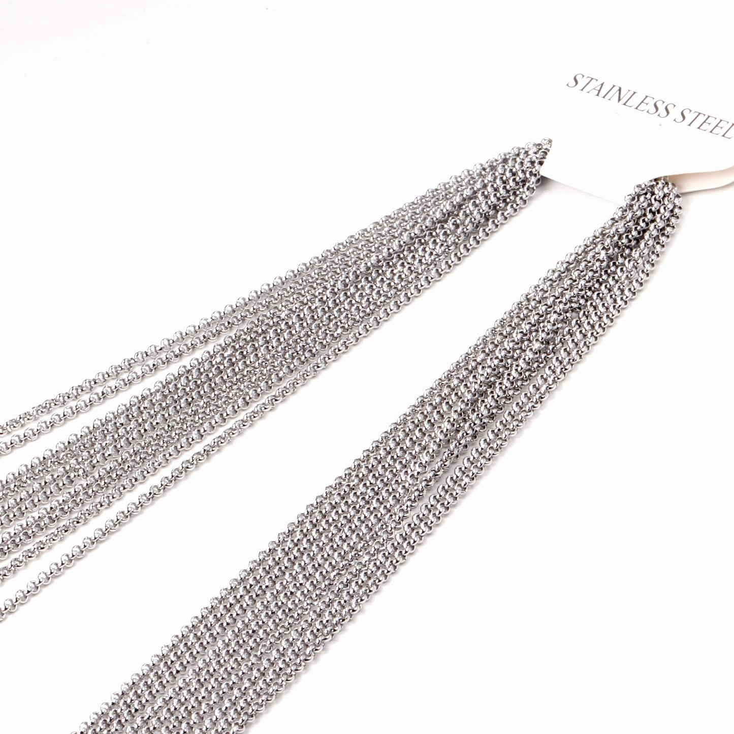 ASON 10pcs/bulk long necklace women collar 2MM steel color & gold color & rose gold & black & pearl stainless steel necklace wholesale asonjewelry