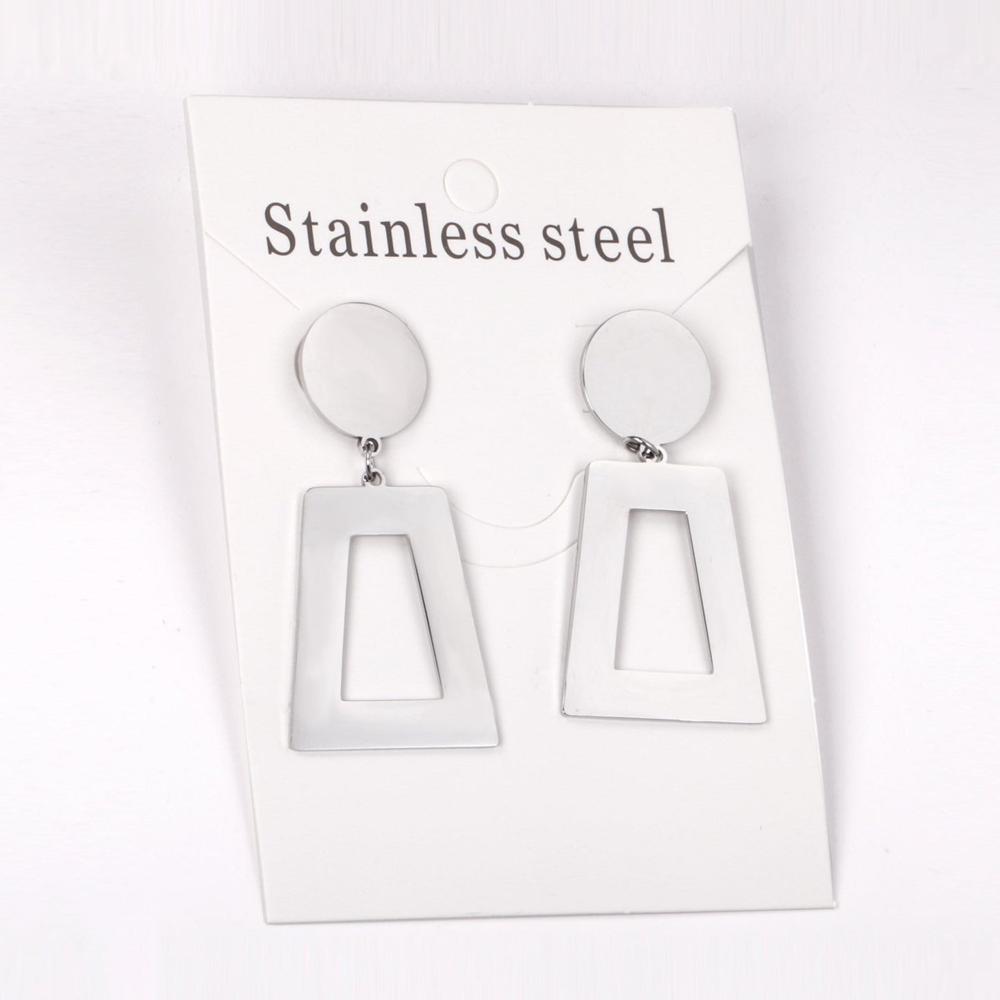 14mm Round + 21*26mm Trapezoidal Glossy Earrings asonjewelry