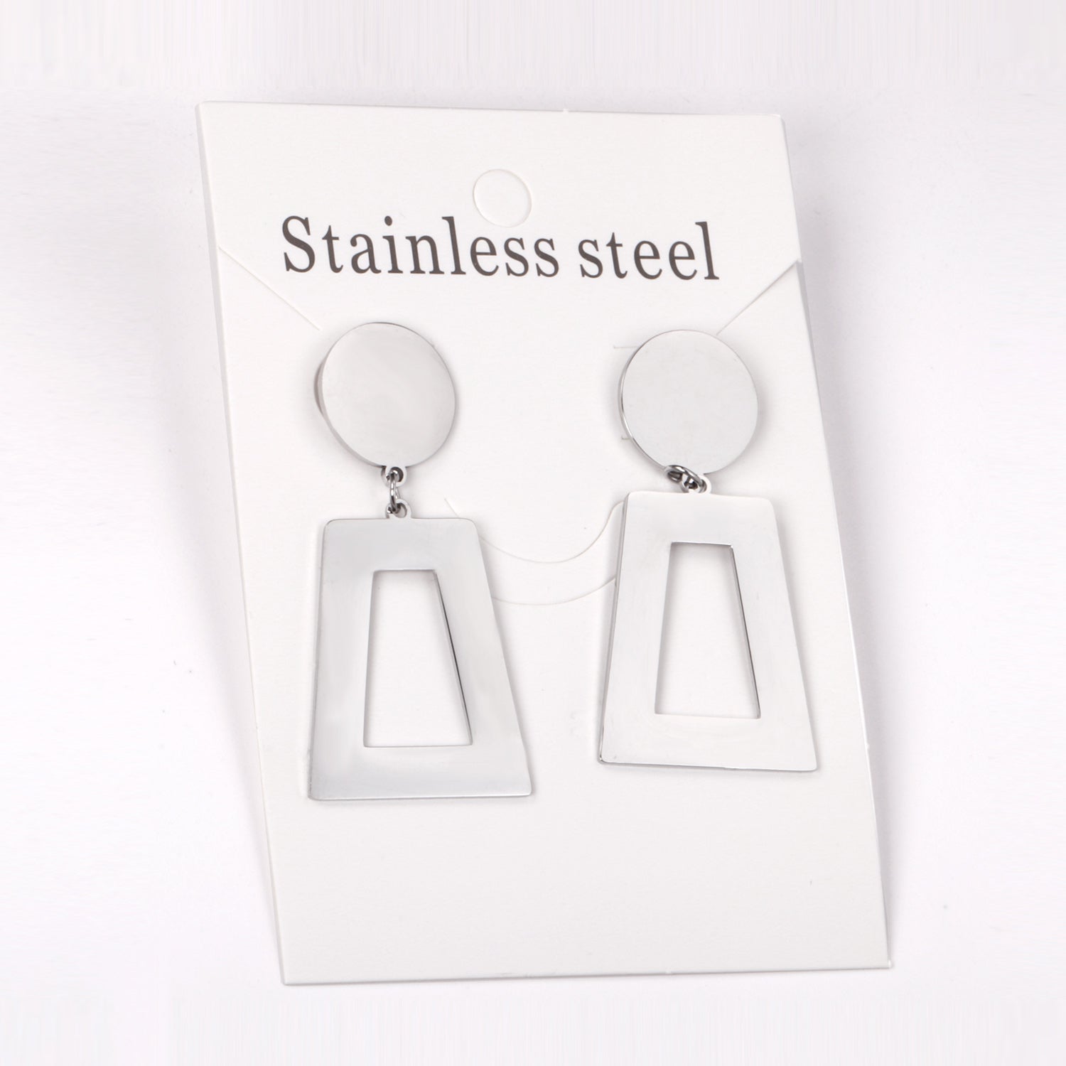 14mm Round + 21*26mm Trapezoidal Glossy Earrings asonjewelry