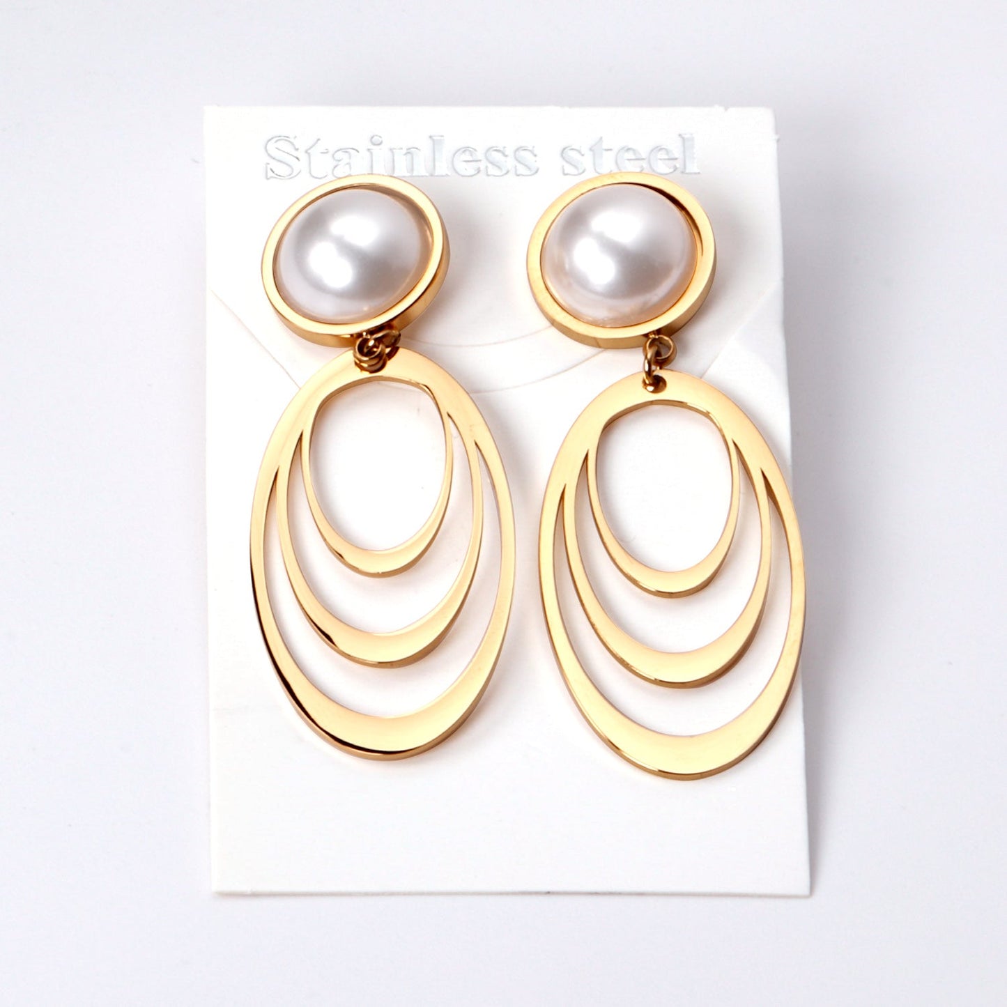 Polished White Pearl Earrings Dangle asonjewelry