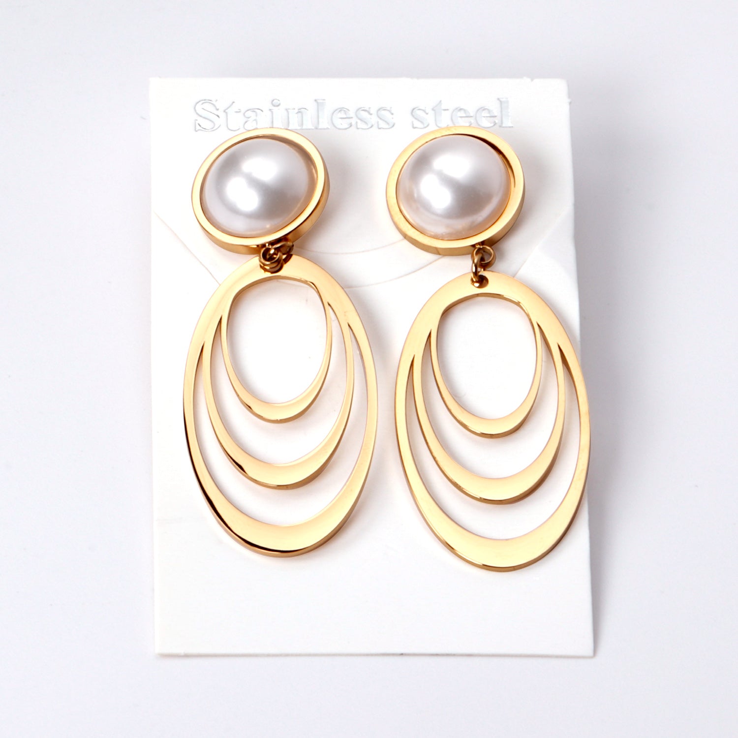 Polished White Pearl Earrings Dangle asonjewelry
