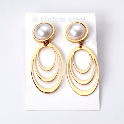Polished White Pearl Earrings Dangle asonjewelry