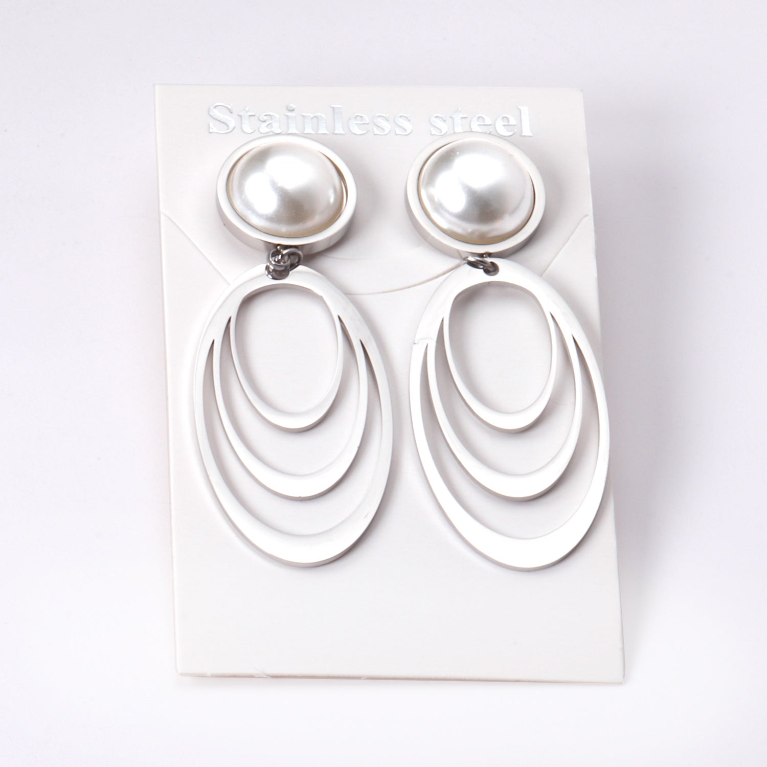 Polished White Pearl Earrings Dangle asonjewelry