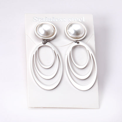 Polished White Pearl Earrings Dangle asonjewelry