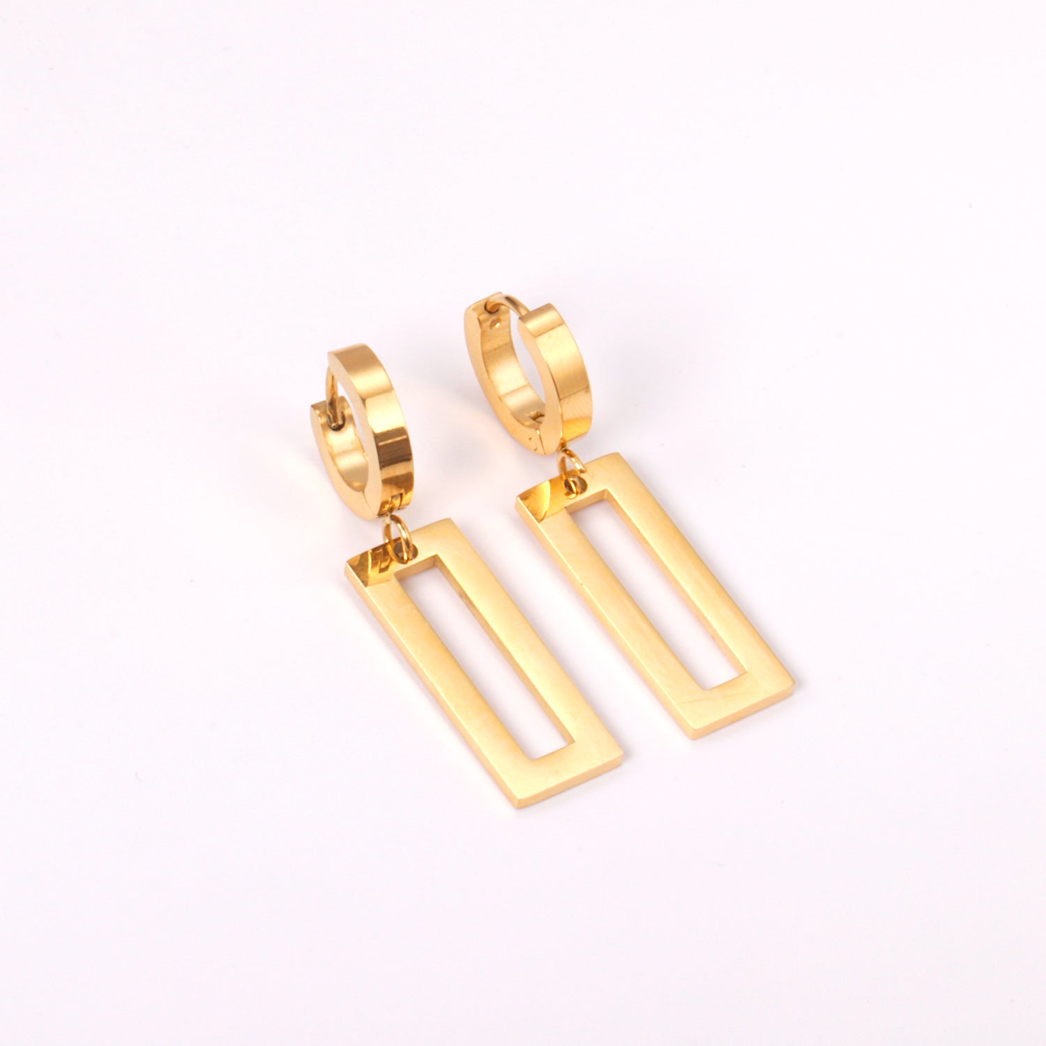 3x12mm earclips + 9.5x25mm rectangular glossy earrings asonjewelry