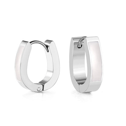 Oval Ear Clips with Black & White Drip Oil 13.5*15.5mm asonjewelry