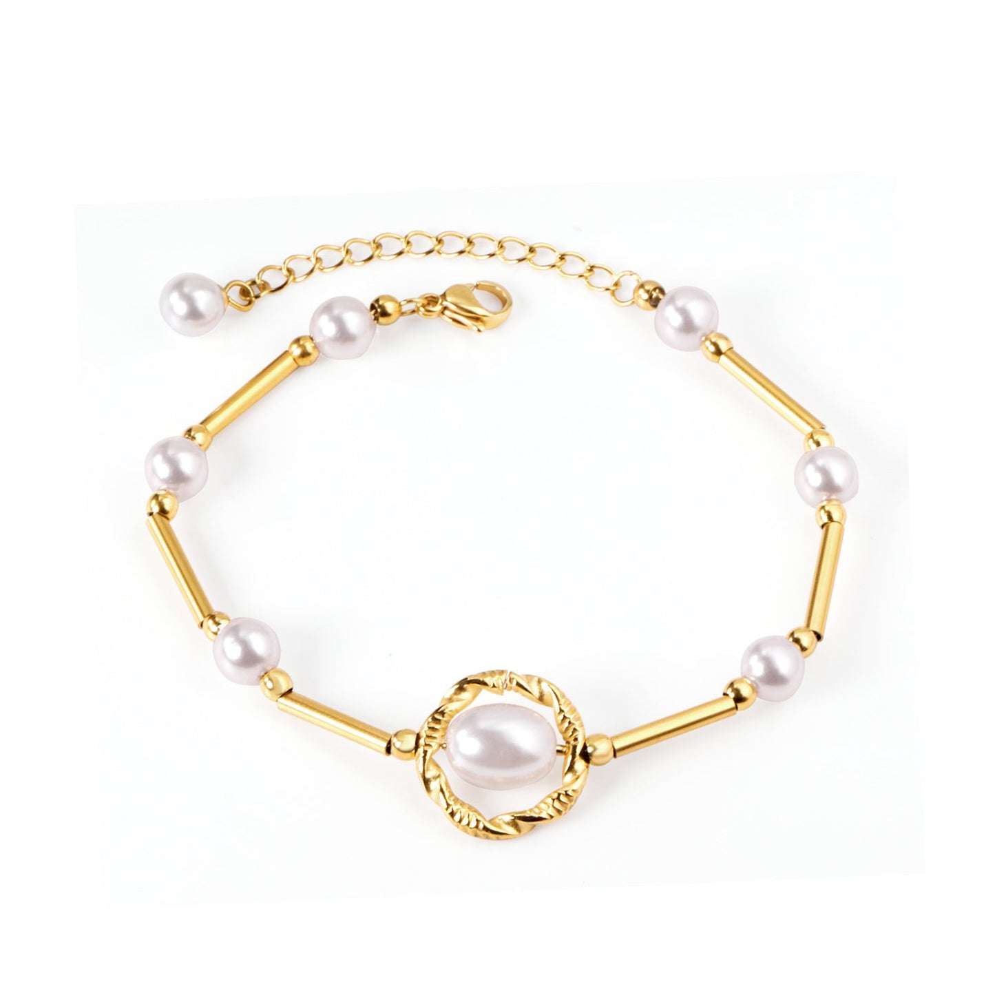 Pearls bracelet 16+5cm gold asonjewelry