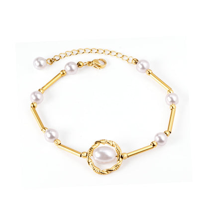 Pearls bracelet 16+5cm gold asonjewelry