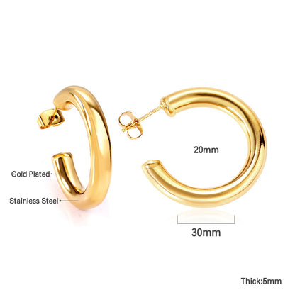 ASON Semicircle Stud Earrings Smooth Stainless Steel Ear Stud for Women Fashion Jewelry Trendy Jewelry Accessories asonjewelry