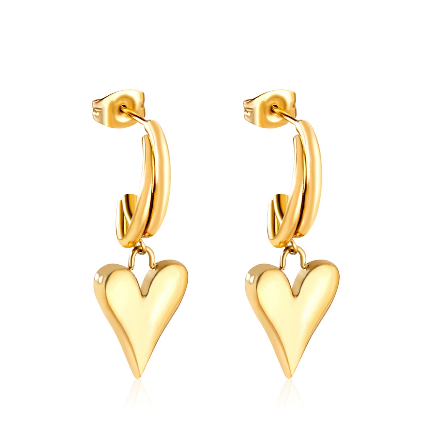 C-Shaped Earrings & Heart Shaped Stud Dangles asonjewelry