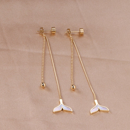 Cylindrical with Diamonds + Steel Beads + Fishtail Earrings asonjewelry