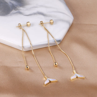 Cylindrical with Diamonds + Steel Beads + Fishtail Earrings asonjewelry