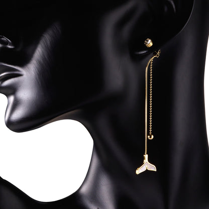 Cylindrical with Diamonds + Steel Beads + Fishtail Earrings asonjewelry