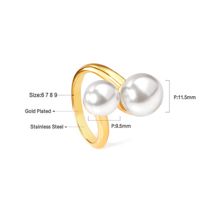 Two large and two small pearls in open pearl setting ring asonjewelry
