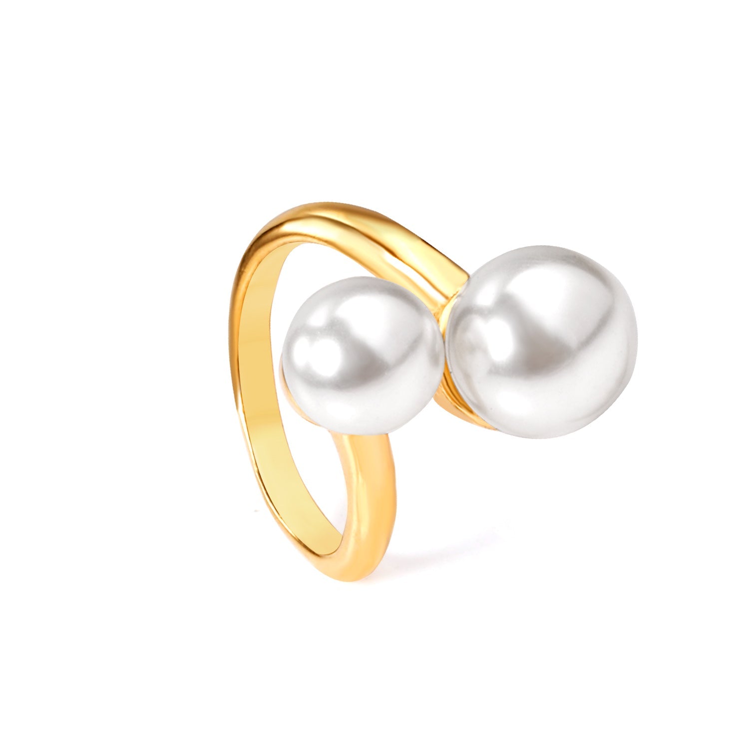 Two large and two small pearls in open pearl setting ring asonjewelry