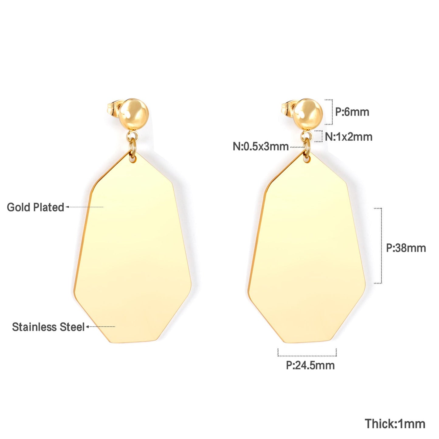 Halved Steel Bead Gloss & Brushed Diamond Earrings asonjewelry