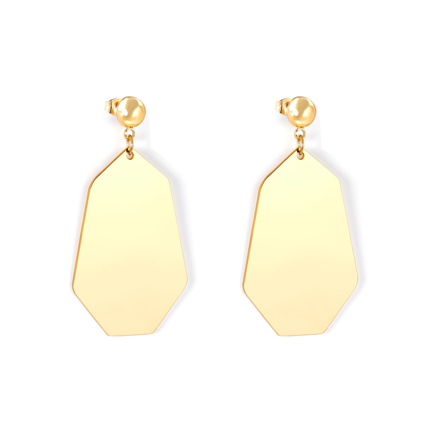 Halved Steel Bead Gloss & Brushed Diamond Earrings asonjewelry