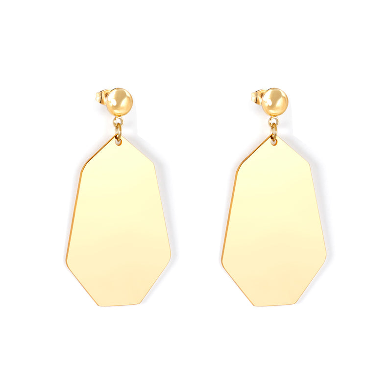 Halved Steel Bead Gloss & Brushed Diamond Earrings