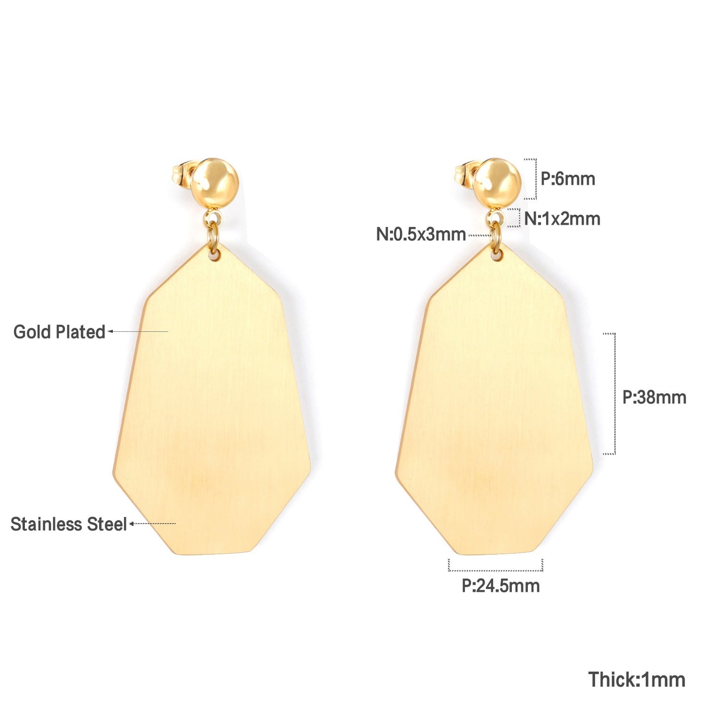 Halved Steel Bead Gloss & Brushed Diamond Earrings asonjewelry