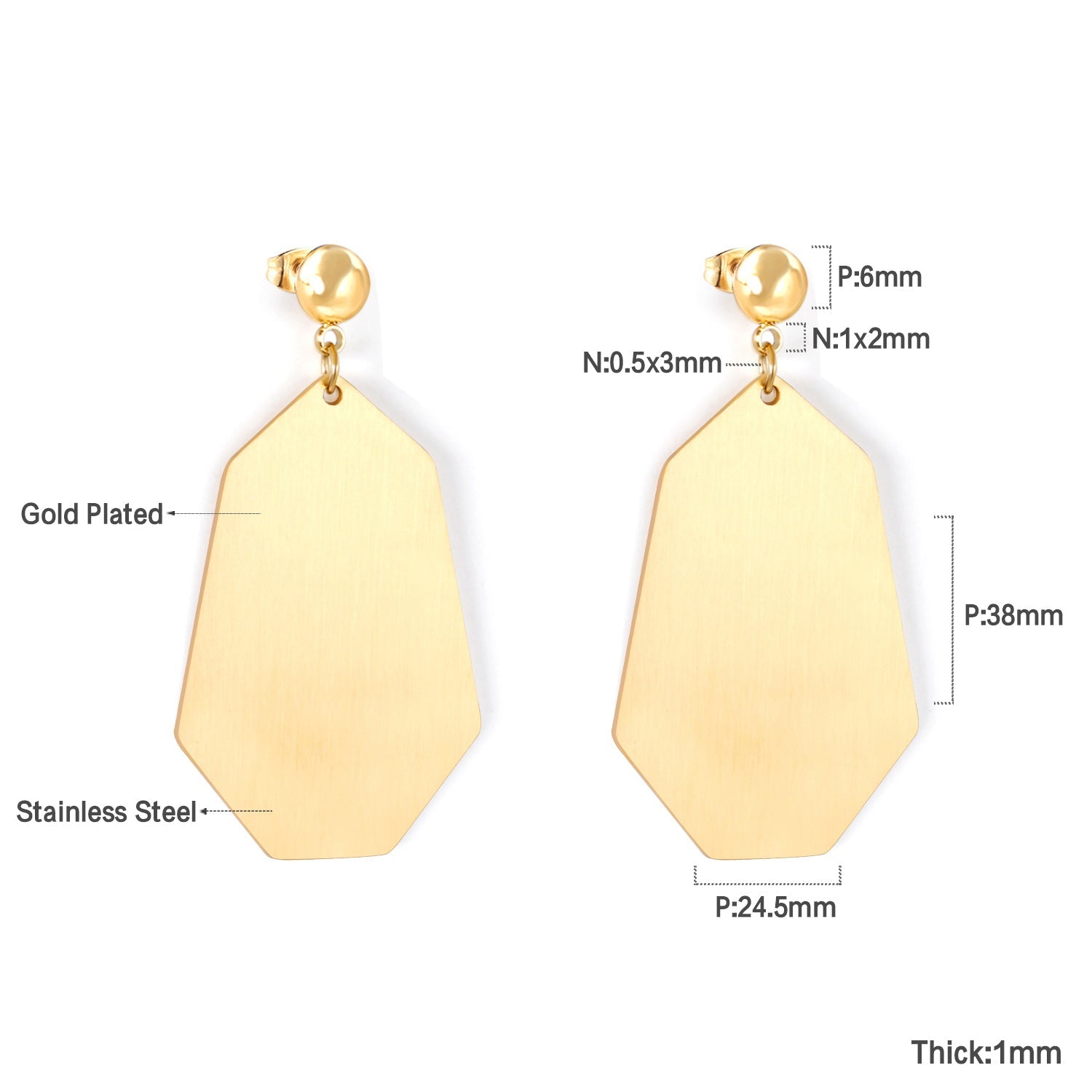 Halved Steel Bead Gloss & Brushed Diamond Earrings asonjewelry