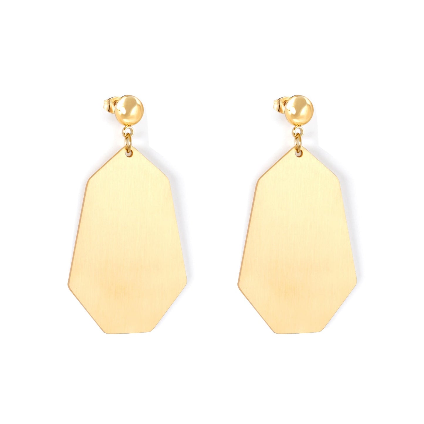 Halved Steel Bead Gloss & Brushed Diamond Earrings asonjewelry