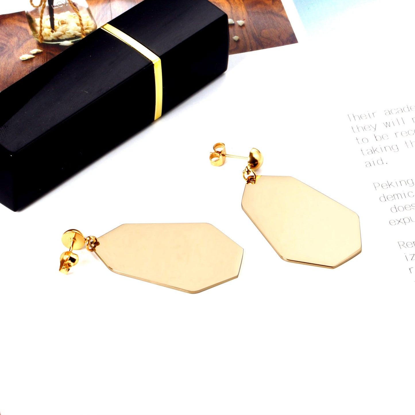 Halved Steel Bead Gloss & Brushed Diamond Earrings asonjewelry