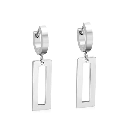 3x12mm earclips + 9.5x25mm rectangular glossy earrings asonjewelry