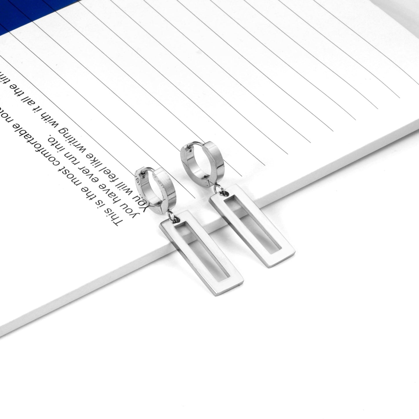 3x12mm earclips + 9.5x25mm rectangular glossy earrings asonjewelry