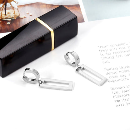 3x12mm earclips + 9.5x25mm rectangular glossy earrings asonjewelry