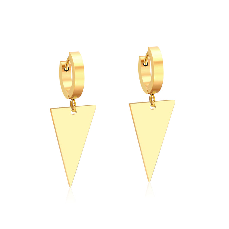3x12mm earclips + 14x25mm triangular glossy earrings
