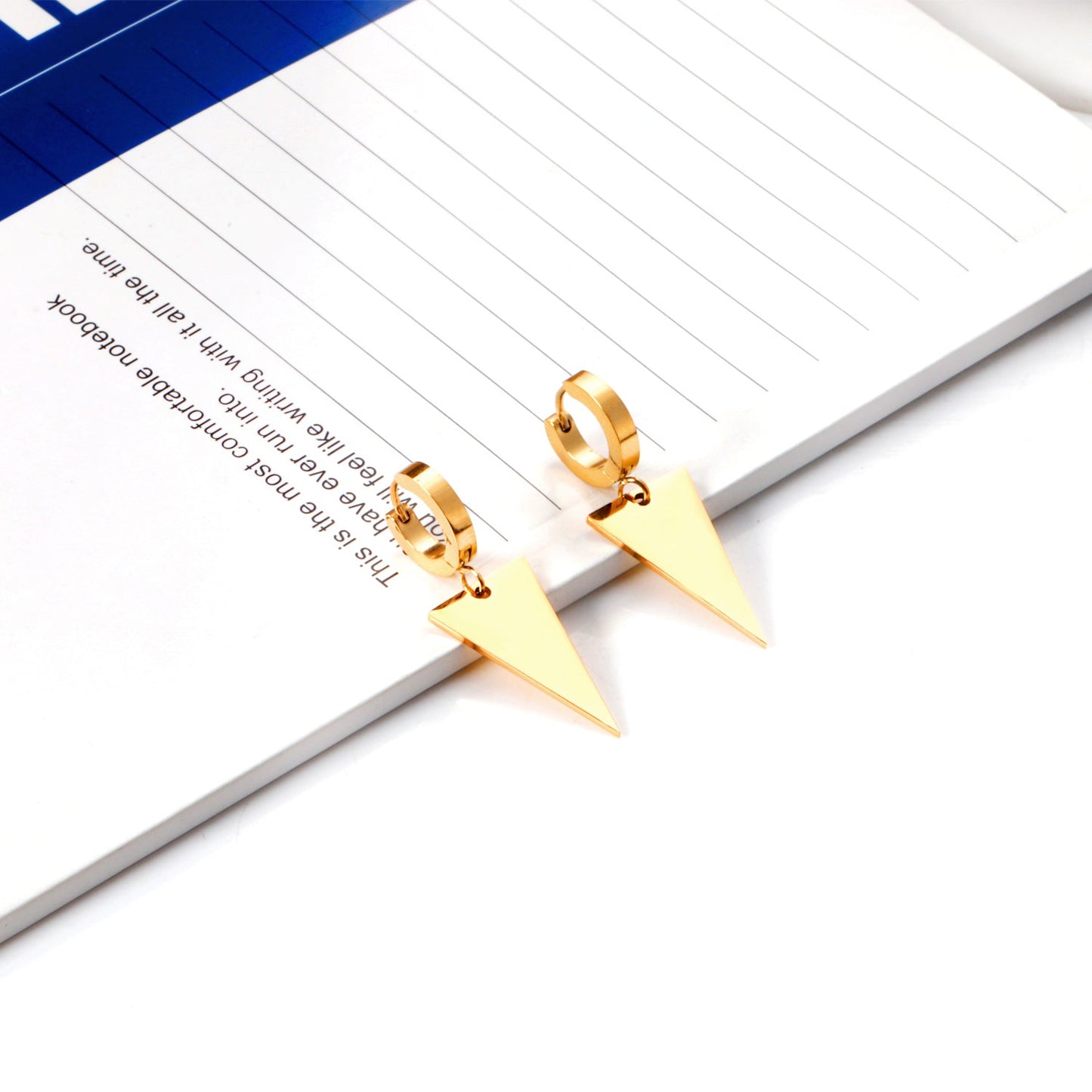 3x12mm earclips + 14x25mm triangular glossy earrings asonjewelry