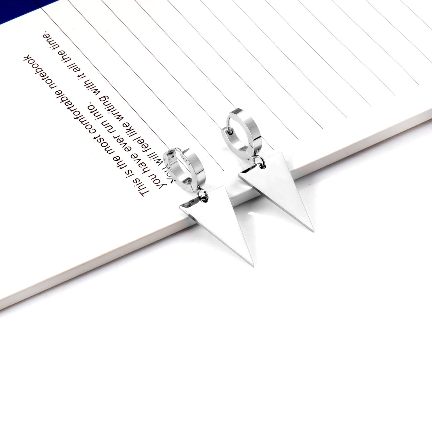 3x12mm earclips + 14x25mm triangular glossy earrings asonjewelry