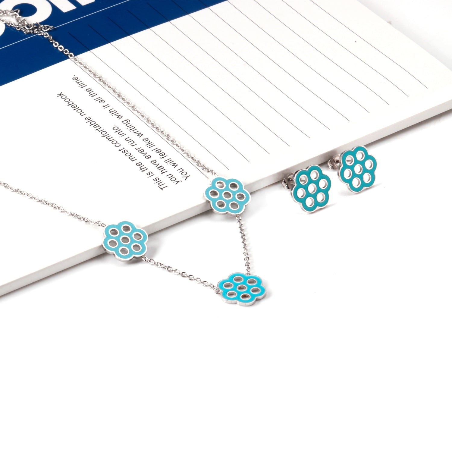 Flower Jewelry Set Gold/Steel asonjewelry