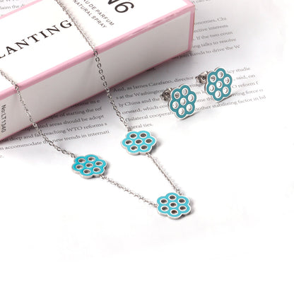 Flower Jewelry Set Gold/Steel asonjewelry