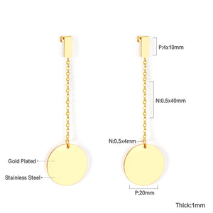 4x10mm rectangle + 20mm glossy round earrings