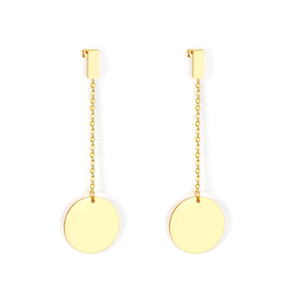 4x10mm rectangle + 20mm glossy round earrings asonjewelry