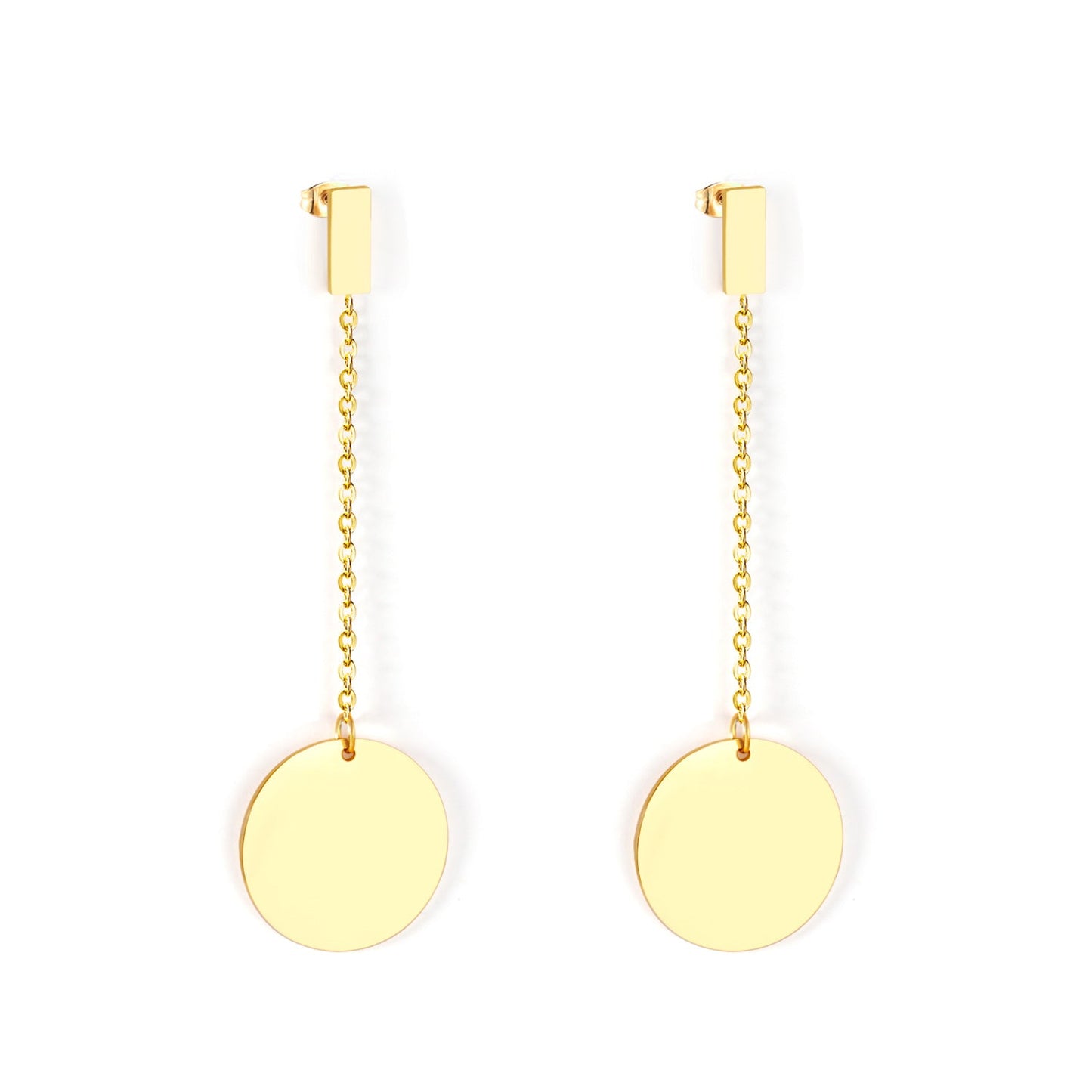 4x10mm rectangle + 20mm glossy round earrings asonjewelry