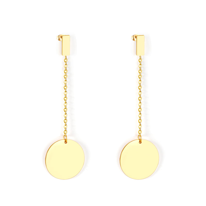 4x10mm rectangle + 20mm glossy round earrings