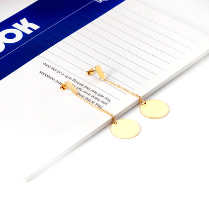 4x10mm rectangle + 20mm glossy round earrings asonjewelry