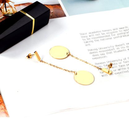 4x10mm rectangle + 20mm glossy round earrings asonjewelry