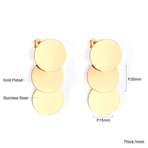 15x35mm Round Smooth Earrings Pendant