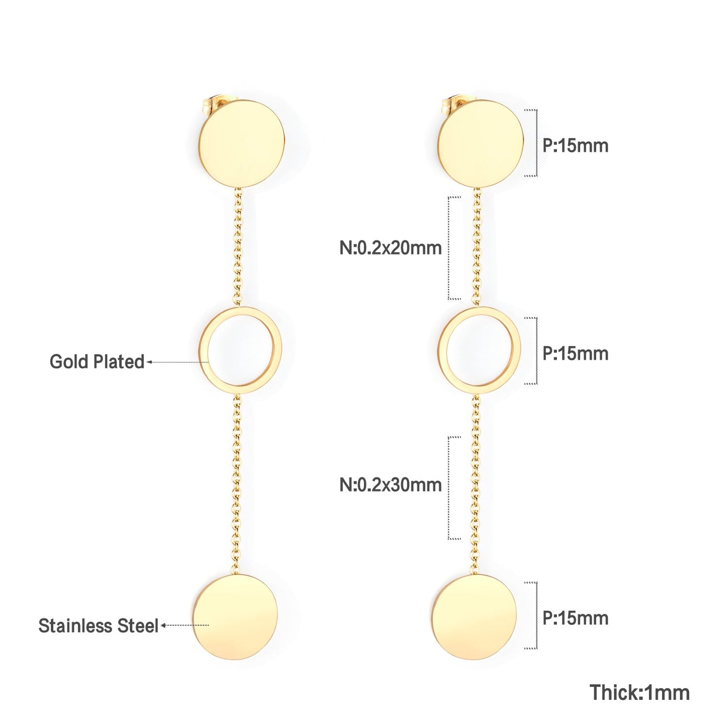 15mm Round Polished Earrings asonjewelry