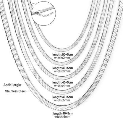 Popular 5MM*40+5CM Steel Color Blade Chain Long Necklace DIY Matching Chain asonjewelry